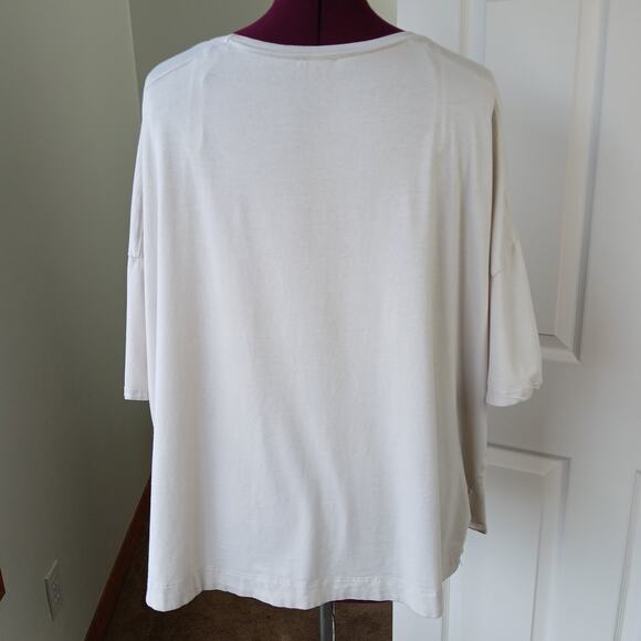 ni oversized short raglan sleeve T-shirt OSFA cream tan beige - Picture 3 of 11